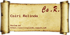 Csiri Relinda névjegykártya